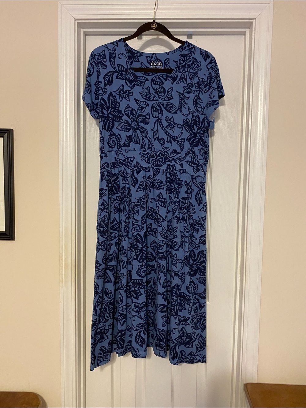 Denim&Co Blue‎ Floral Maxi Dress medium petite